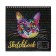 Calligrata sketchbook, 195 x 195 mm, 50 sheets, solid cover, "cat", metallized cardboard with a voluminous pattern, block 100 g/m2