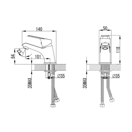 Milardo Nelson Nelsb00M01 shell mixer, single -leaf, chrome-2