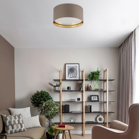 Ceiling light TK Lighting Bilbao 4404, E27, 4x15W, 450x450x170 mm, beige color, gold-1