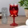 Climber Plastic, glass for 1 candle "rose" glass on the leg red 13x6x6 cm