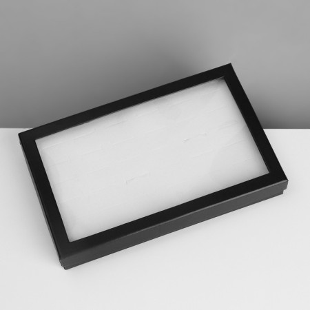 Strack for jewelry "Casket" 36 seats, 21.5 × 13.5 × 3 cm, black and white color-4
