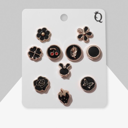 Set of icons (10 pcs.) "Miss", black color in gold-1