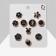 Set of icons (10 pcs.) "Miss", black color in gold