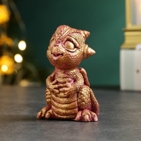 Figure "Dragon Dark" burgundy with gilding, 8cm-1