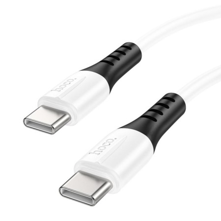 Hoco X82, Type-C cable-Type-C, 60 W, 3 A, 1 m, silicone braid, white
