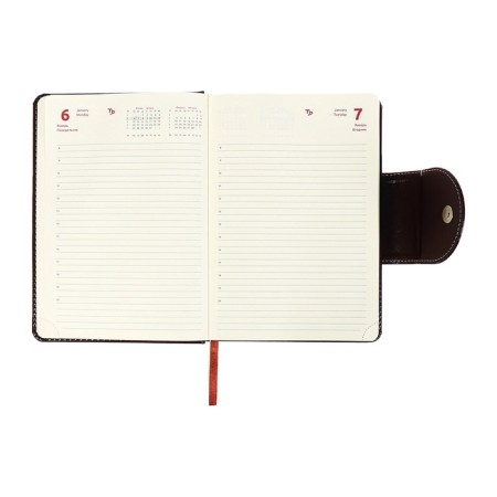 Dated diary 2024 A5 176 sheets, Devente.norwich, solid cover with artificial leather foam, lies, cream block 70 g/m2, brown-14