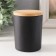 Bank for candles glass with a black matte lid 220 ml 7x7x8.4 cm