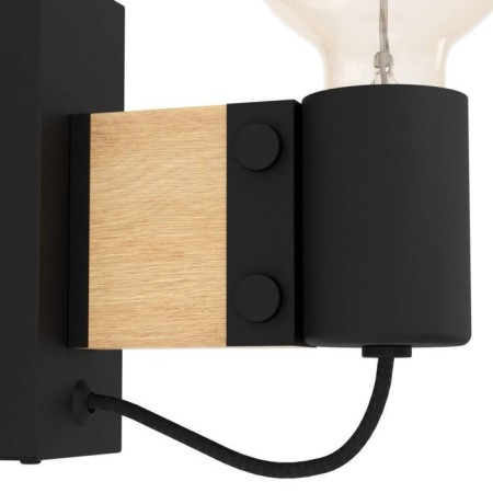 Sconces Bailrigg, 1x40W, E27, H135, steel, wood, black, brown-3