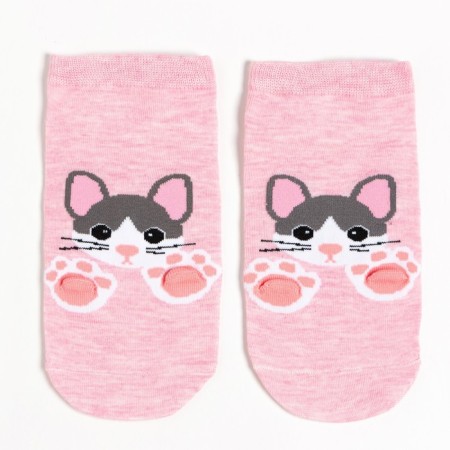Women's socks "cat", pink color, size 36-40-1
