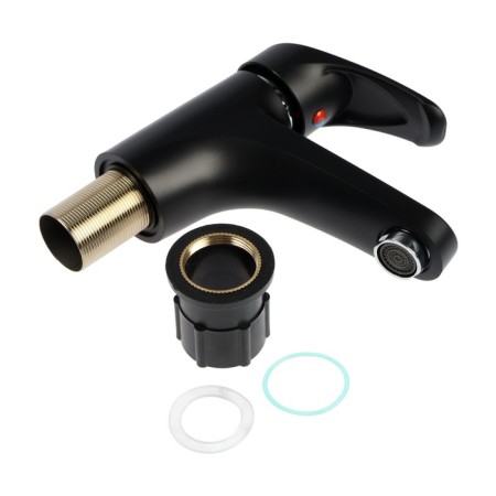Zein Z3657 sink mixer, single-leaf, pouring height 9 cm, ABS plastic, black-4