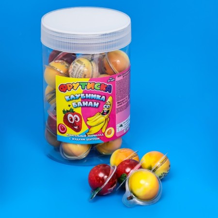 Chewing marmalade "Frutiska" with a liquid center, strawberries, banana, 10 g-1