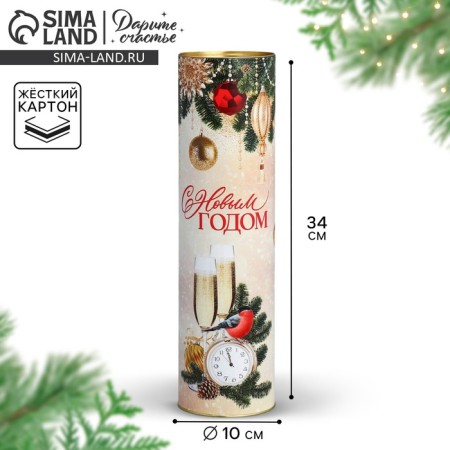 Tubus for the bottle "Happy New Year", 9.5 x 34 cm, New Year