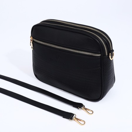 Bag Cross-Bodi with a zipper, black color-5