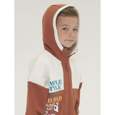 Sweatshirt for boys, height 92 cm, ocher color-5