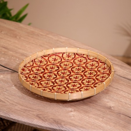 Vase wicker, from bamboo 30x30x6 cm-1