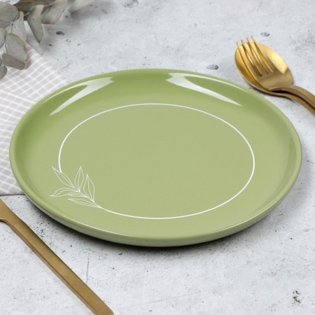 Ceramic plate "Olive", 19.6 cm, green color-3