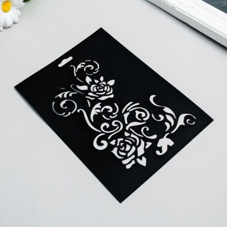 Plastic stencil "Flowers" 14.5x20cm-1