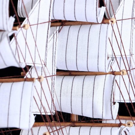 Souvenir ship large "Deutschland", sides dark tree, white sails, 60 × 12 × 51 cm-3