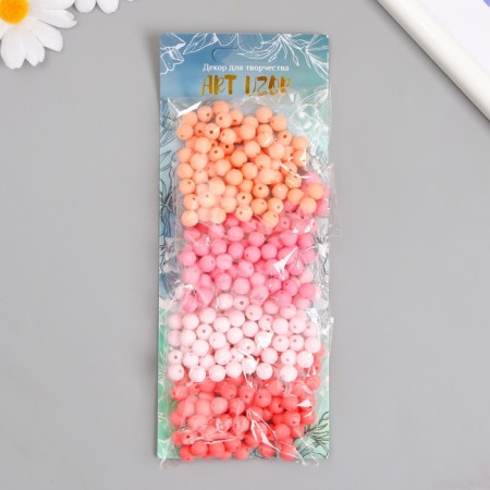 A set of beads for creativity plastic "Pink pastille" d = 0.8 cm 4 colors x 20 g