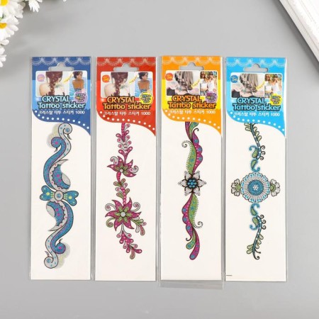 Tattoo plastic with sparkles "Pattern Bracelet" MIX 26x7 cm-1