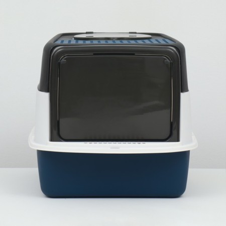 Closed transparent toilet 51 x 34 x 37 cm, blue+scoop-4