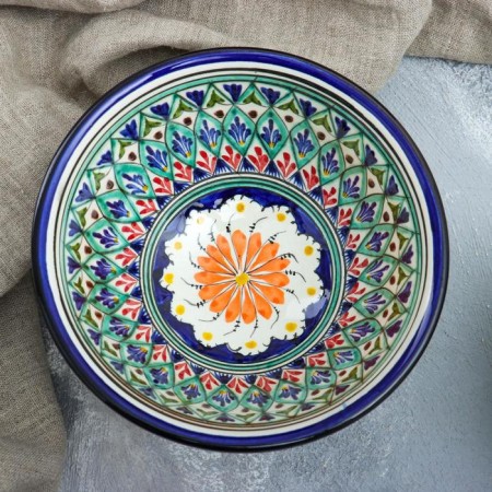 Rishtan ceramics "Patterns", 18 cm, big, mix-8