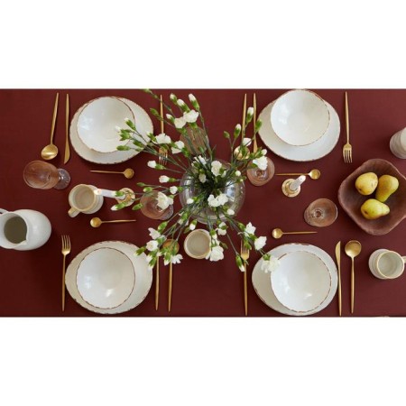 The tablecloth "Ethel" Lines 150*220 +/- 3cm, central chocolate, pl. 192 g/m2, hl with VGMO-8