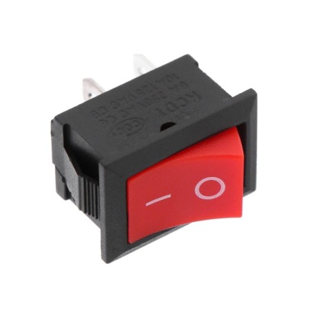 Red switch, 250 V, 6 A, 2 contacts, RWB-201, SC-768, Mini size