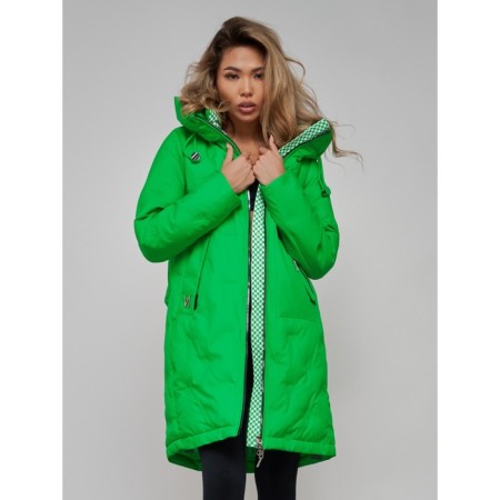 Coat insulated winter female, size 42, green color-19