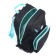 School backpack, 40 x 25 x 13 cm, Grizzly, ergonomic back, laptop department, black/turquoise