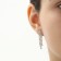 Set 2 objects: earrings, necklace “ice” thin threads, white color in silver, 50 cm