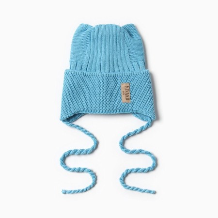 Baby hat with ears Minaku rr 42-44, sea-wave color