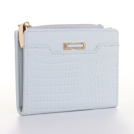 Women's wallet on the button, blue color