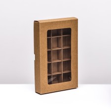 Folding box under 15 sweets, craft, 13.7 x 22 x 3.5 cm