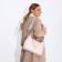 Women's bag on magnet, outer pocket, beige color
