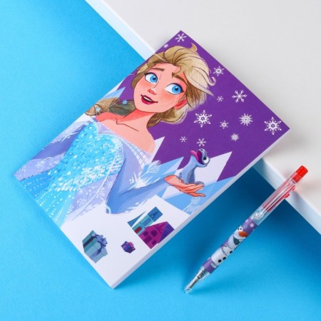 Chancellery set "Happy New Year", A6 notebook, pen, stickers, cold heart-6