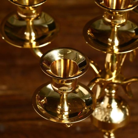 Hassan Climbated 5 candles, brass 23x23x23 cm-2