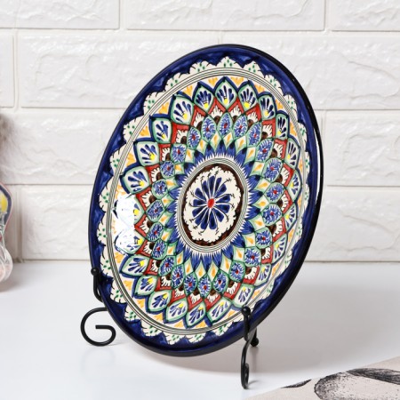 Plant of Rishtan ceramics "Patterns", 28 cm, blue-4