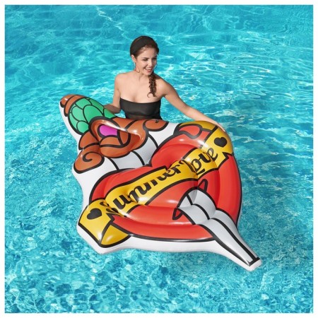 Summer Love Tattoo swimming mattress, 198 x 137 cm, 43265 Bestway-2