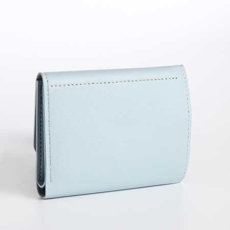 Women's wallet on the button, blue color-1