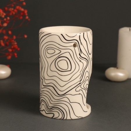 Aroma lamp ceramics "You are free" white 7.2x7.2x11.6 cm-4