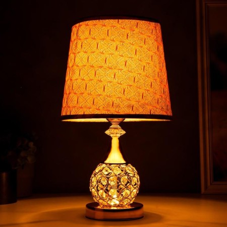 Table lamp "Shine" 220v e27 switch, gold diodes 41x26x26 cm Risalux-2