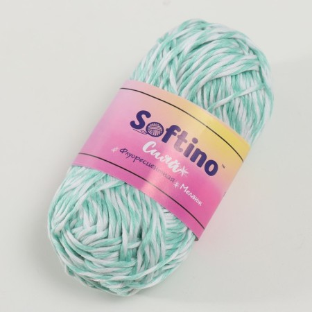 Glass luminous 100% Lavsan "Shiii" melange 50 grams 50 m white-turquoise-1