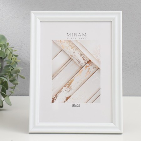 Photo frame plastic "Mira" 15x21 cm, 261 white (plastic screen)