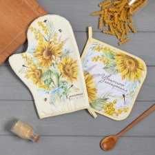 Kitchen “Beauty in the whole” mittens-miter 20x28cm, 19x19cm selection, 100% cotton