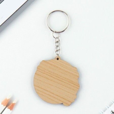 Key keychain wooden "twins", space, 4.5 x 6 cm-3
