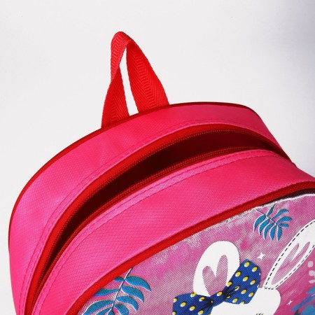 Baby backpack on lightning, 1 outer pocket, insert mix, pink color-8