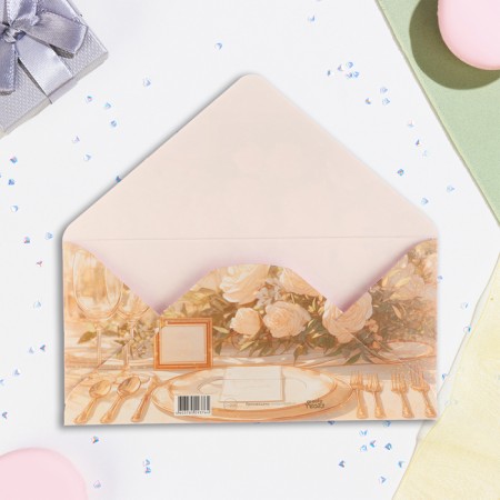 Money envelope "Happy Wedding Day!" Festive table, 16.5 x 8 cm-1
