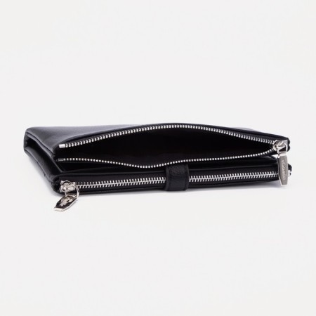 Women's wallet on the button, black color-3