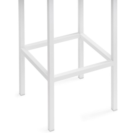 Har lobe metal stool/eco -leather, white/white 35x35x65 cm-3